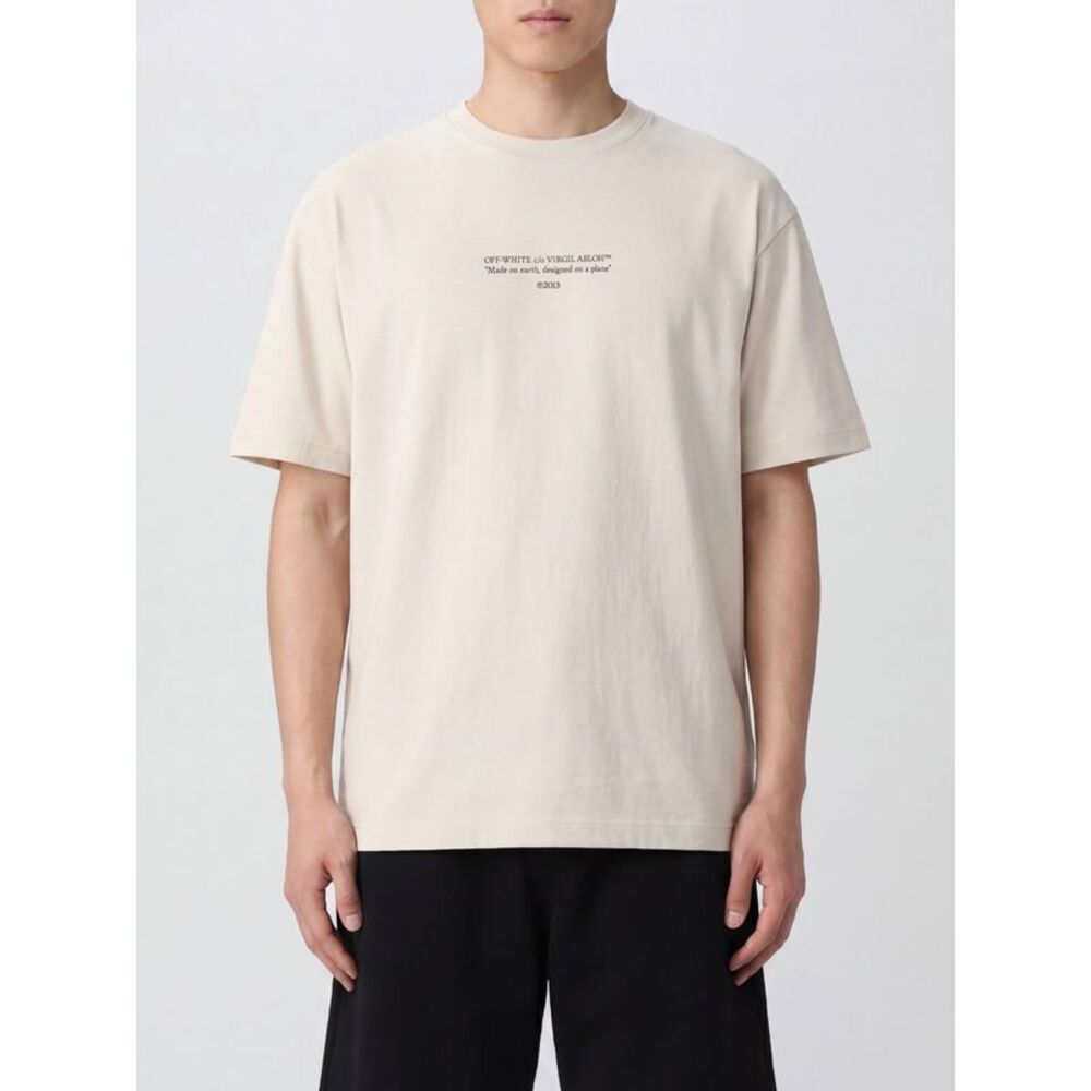 Off-White T-Shirt Men Yellow Cream